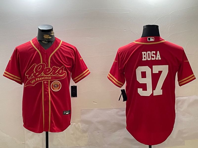 Men San Francisco 49ers #97 Bosa Red Joint Name 2024 Nike Limited NFL Jersey style 12095->san francisco 49ers->NFL Jersey